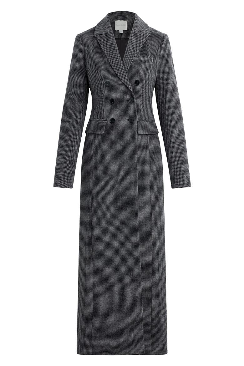 The Simon Double Breasted Wool Blend Coat, Alternate, color, CHARCOAL MINI HOUN