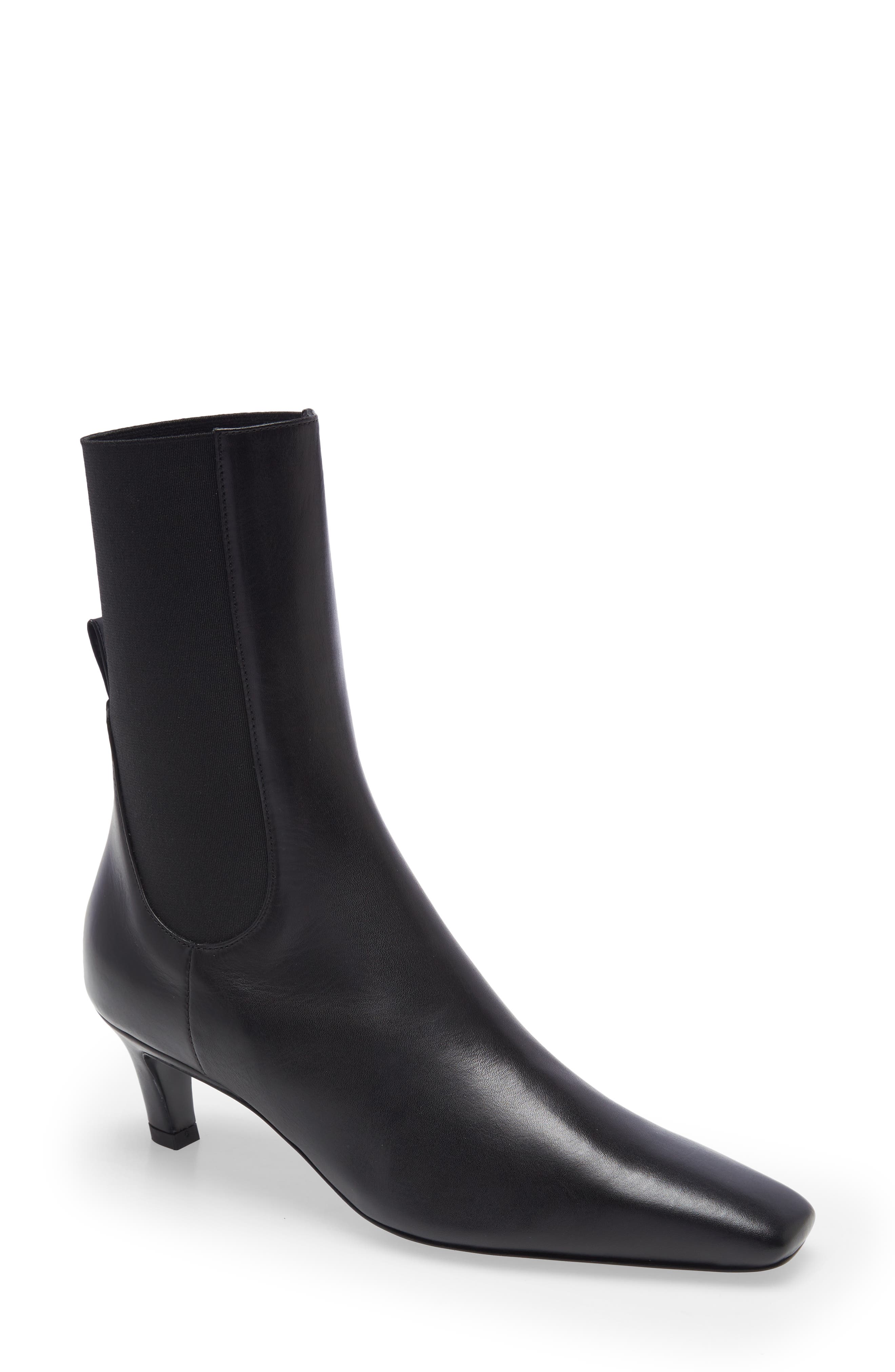 TOTEME The Mid Heel Bootie, Main, color, Black