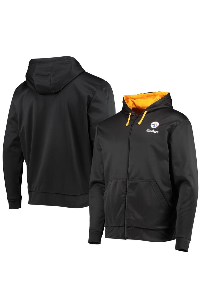 DUNBROOKE Men's Dunbrooke Black/Gold Pittsburgh Steelers Apprentice Full-Zip Hoodie, Main, color, Black