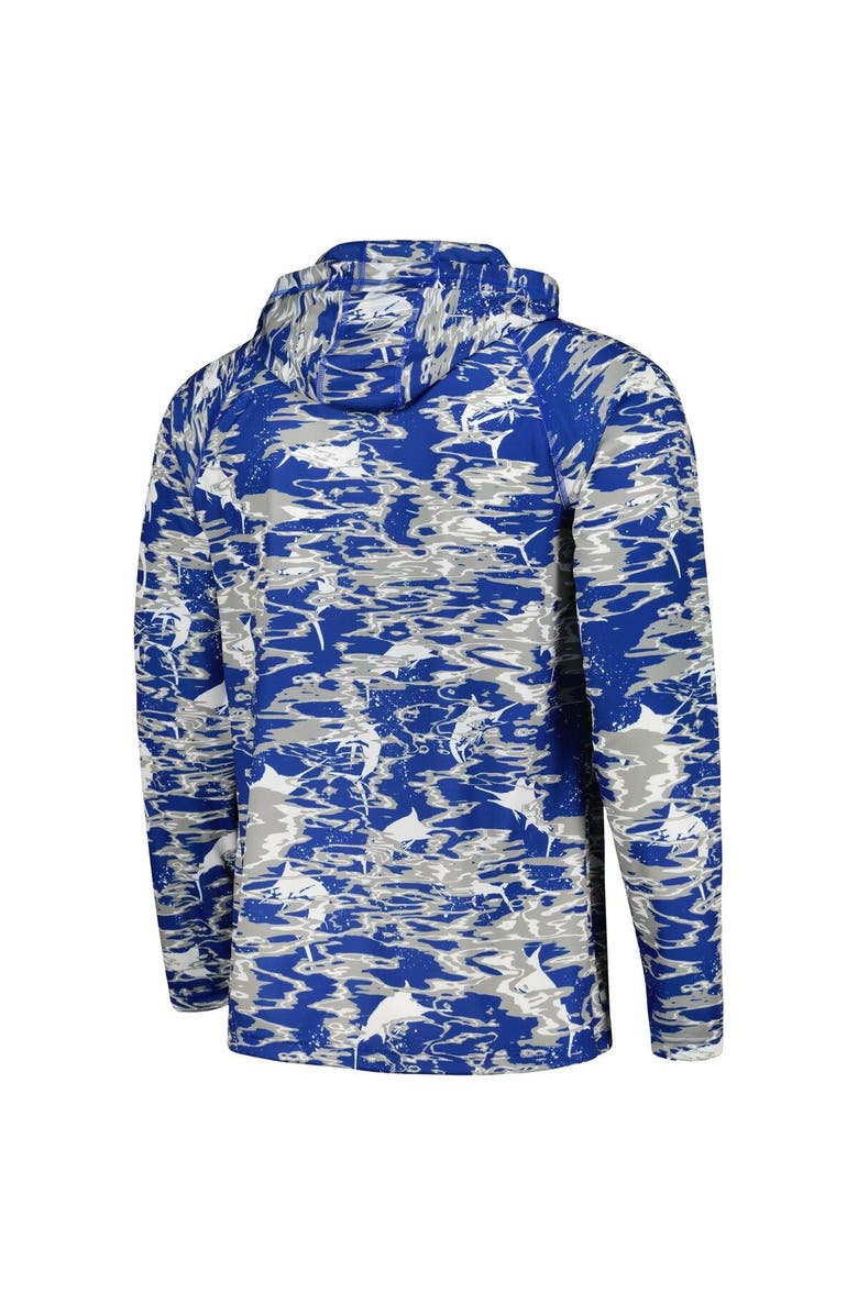 Columbia Men's Columbia Royal Kentucky Wildcats PFG Terminal Tackle Omni-Shade Rippled Long Sleeve Hooded T-Shirt, Alternate, color, Royal