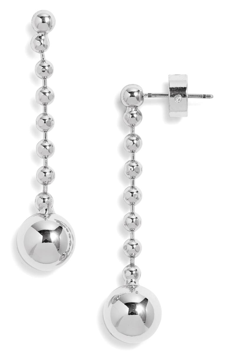 Nordstrom Ball Chain Orb Drop Earrings, Main, color, Silver