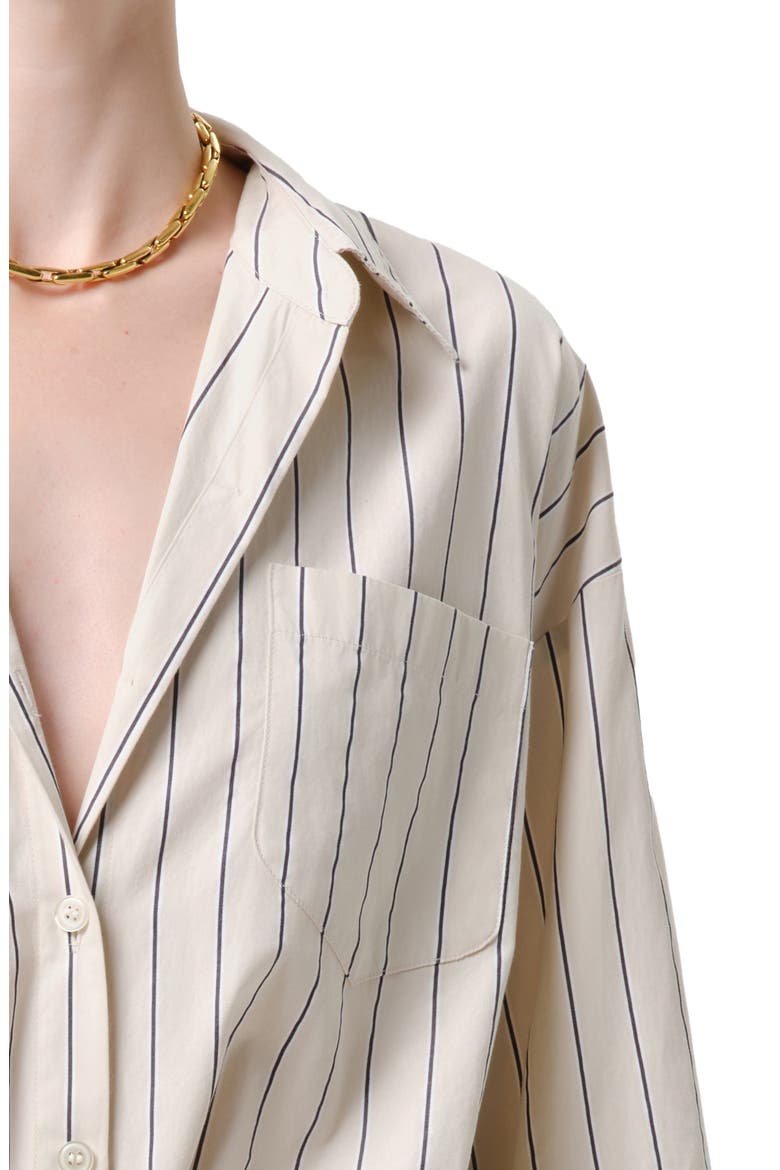 Petit Ami Striped Cotton Shirt, Alternate, color, RAMBLE CREAM/ NAVY STRIPE