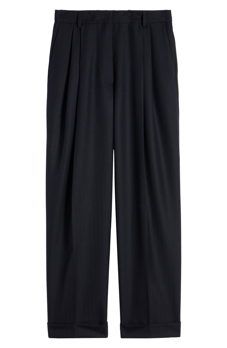 Dries Van Noten Partan Pleated Wool Blend Pants, Alternate, color, Navy