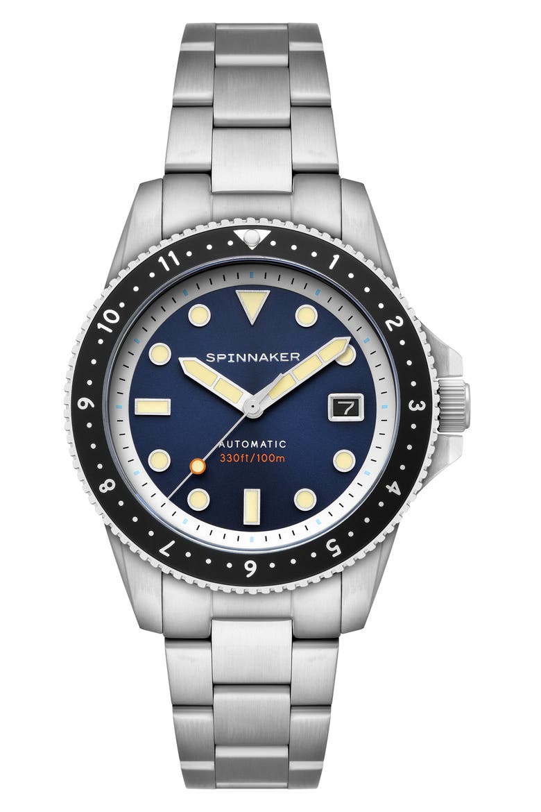 Croft Pioneer Automatic Bracelet Watch, 42mm, Main, color, BLUE