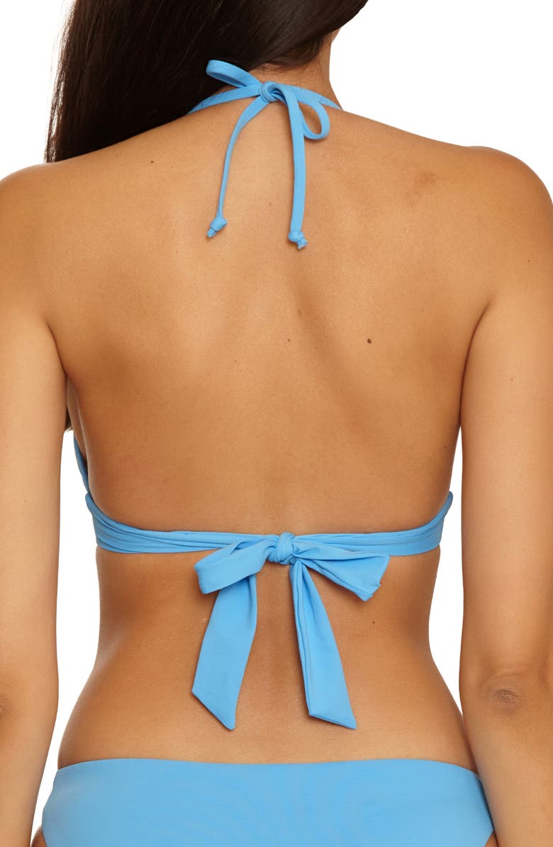 Becca Fiesta Halter Bikini Top, Alternate, color, Sky Blue