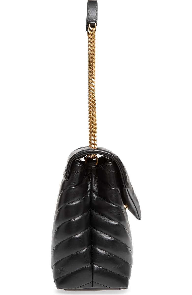 Saint Laurent Medium Loulou Matelassé Calfskin Leather Shoulder Bag, Alternate, color,