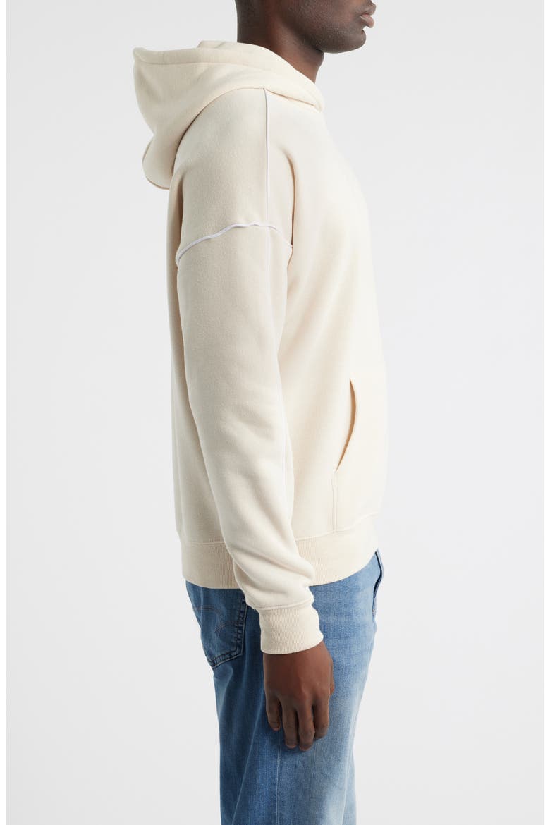 Marcel Oversize Fleece Hoodie, Alternate, color, TAPIOCA/ WHITE
