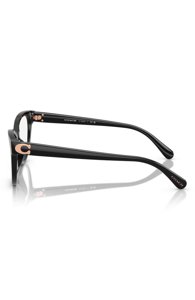 COACH 53mm Pillow Optical Glasses, Alternate, color, Black