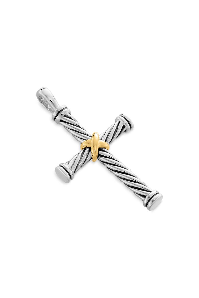 Cable Cross Enhancer with 18K Gold, Main, color, SILVER