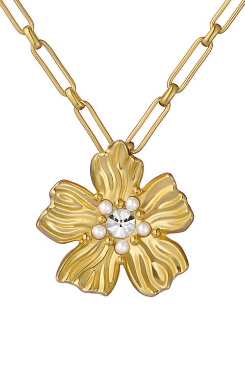 Petrice Flower Pendant Necklace