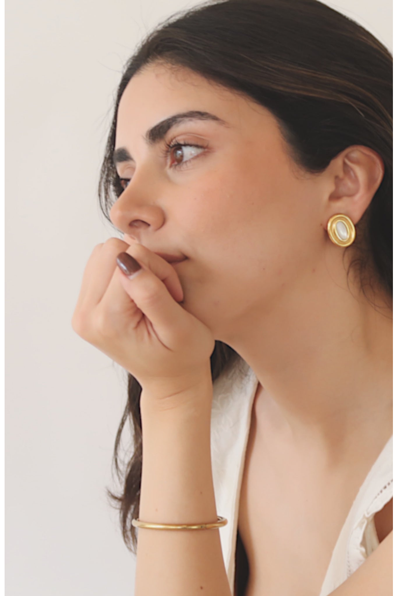 Willa Earrings, Alternate, color, Pearl Gold