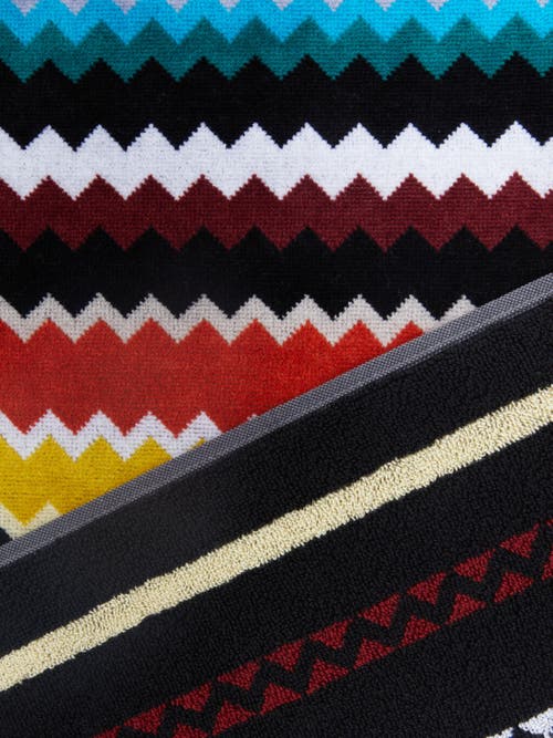 Missoni 2-piece Curt Bath Towel Set In Chevron Cotton Terry In Multicoloured