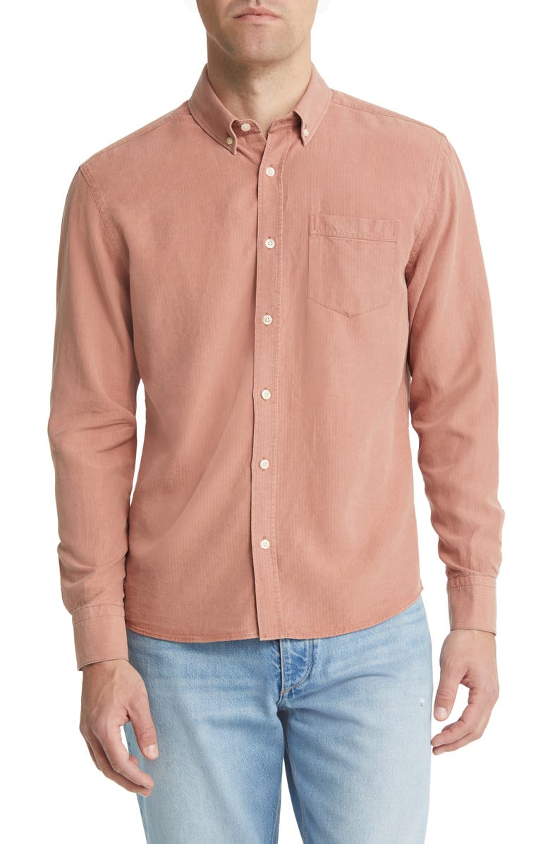 FORET Beam Ripstop Button-Down Shirt, Main, color, Brick