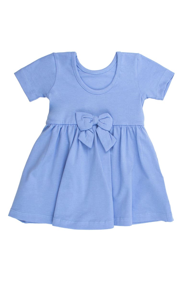 Knit Short Sleeve Twirl Dress, Alternate, color, Periwinkle Blue
