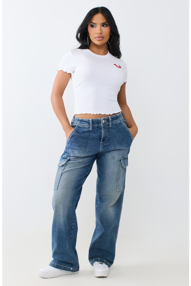 Wings Lettuce Edge Rib Baby Tee, Alternate, color, OPTIC WHITE