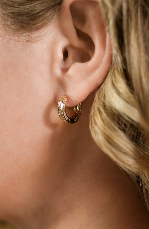 Sterling Forever Rachel Cubic Zirconia Micro Hoop Earrings In Gold