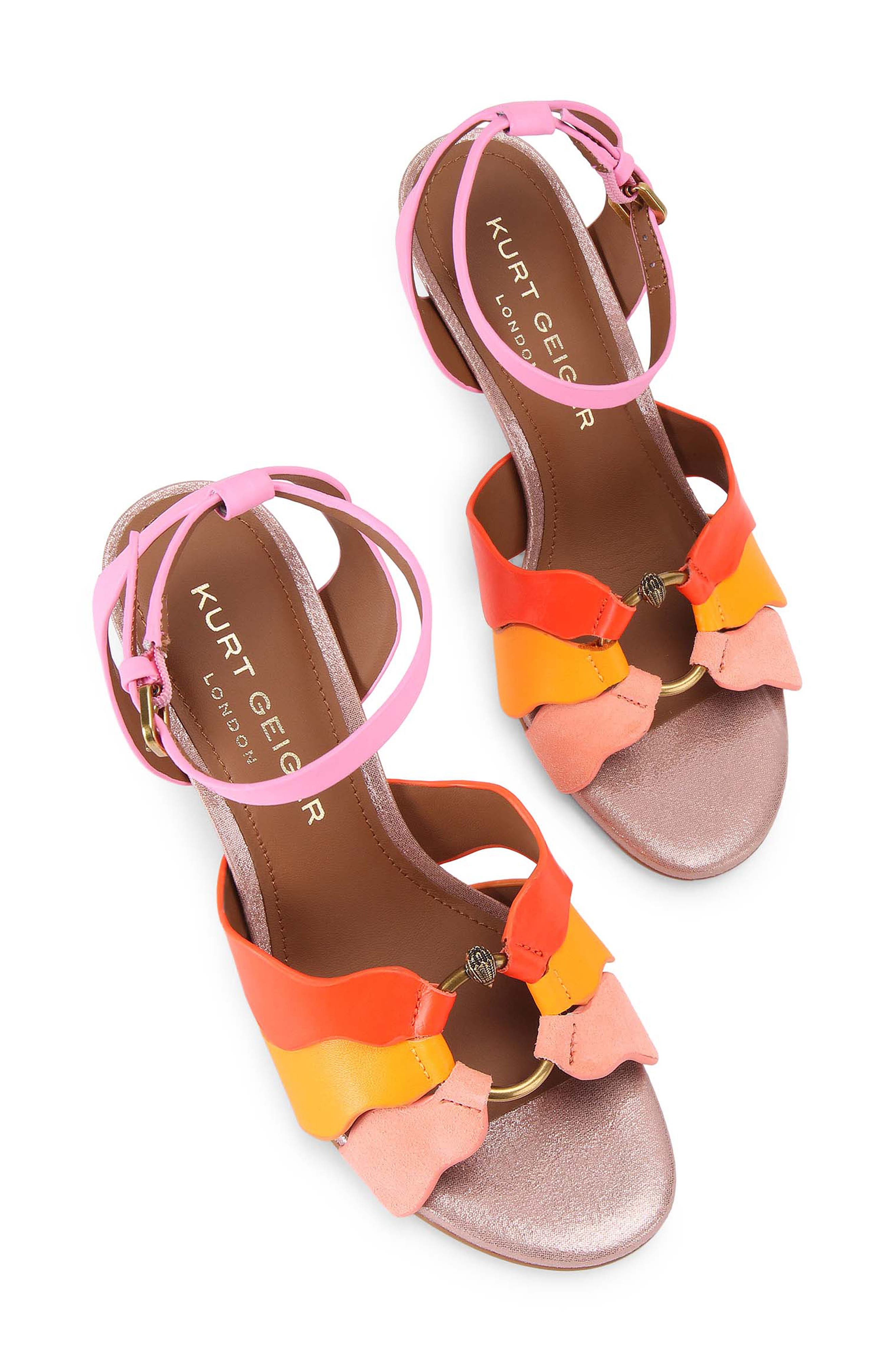 Kurt Geiger London Sun Wave Ankle Strap Sandal, Alternate, color, Pink Multi