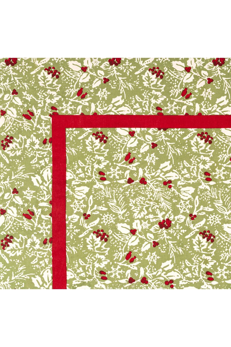 Baies de houx Tablecloth, Alternate, color, Red/Green 71" x 106"