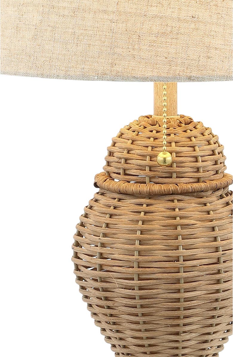 JONATHAN Y Margie Wicker 20.5" Bohemian Rustic Iron LED Table Lamp, Alternate, color, Natural