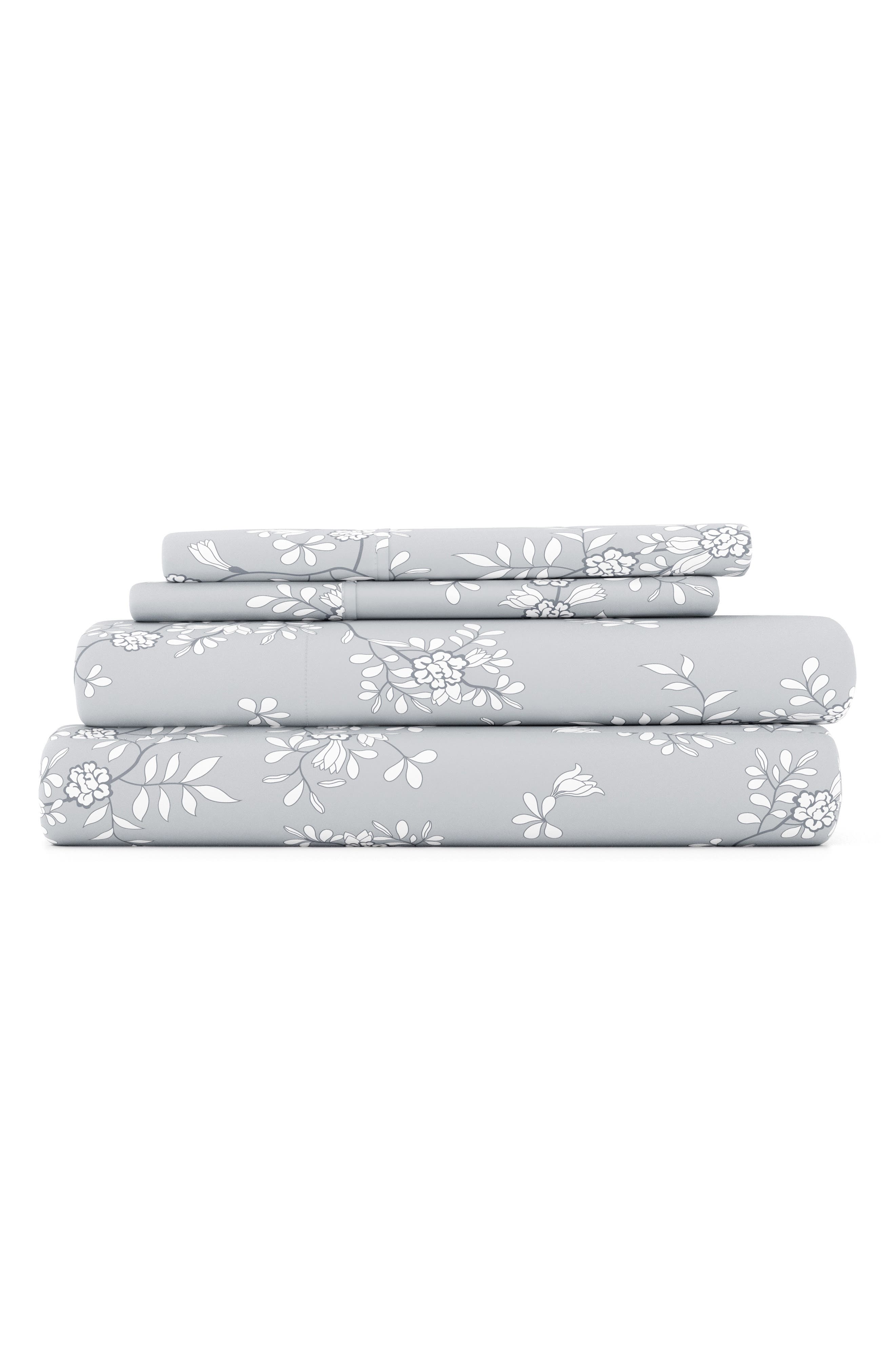 HOMESPUN HOME SPUN Premium Ultra Soft Trellis Vine Pattern 4-Piece Bed Sheets Set