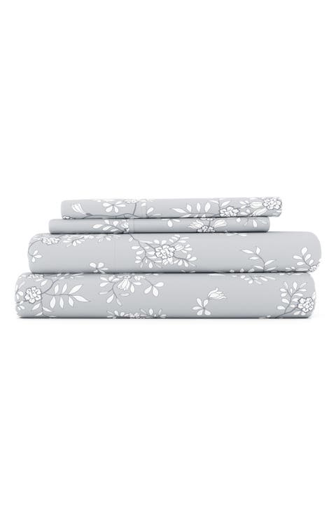 HOME SPUN Premium Ultra Soft Trellis Vine Pattern 4-Piece Bed Sheets Set