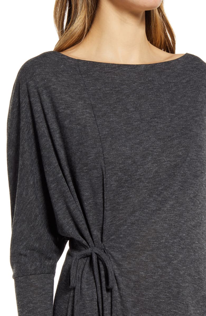 Caslon<sup>®</sup> Cozy Long Sleeve Knit Wrap Dress, Alternate, color, 