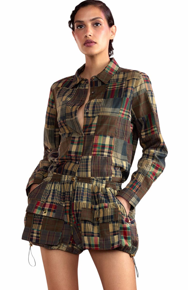 Cynthia Rowley Madrid Madras Shirt, Alternate, color, 