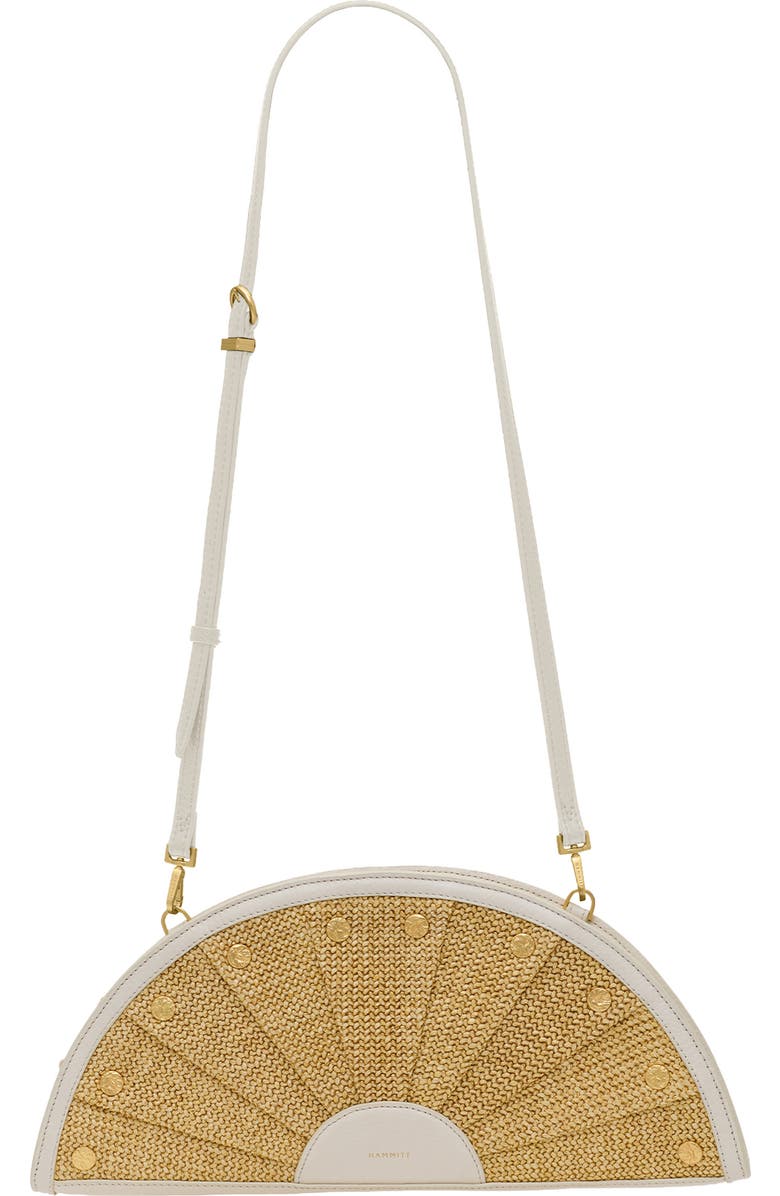 HAMMITT Shelley Clutch, Alternate, color, Calla Lily White Raffia/ Gold