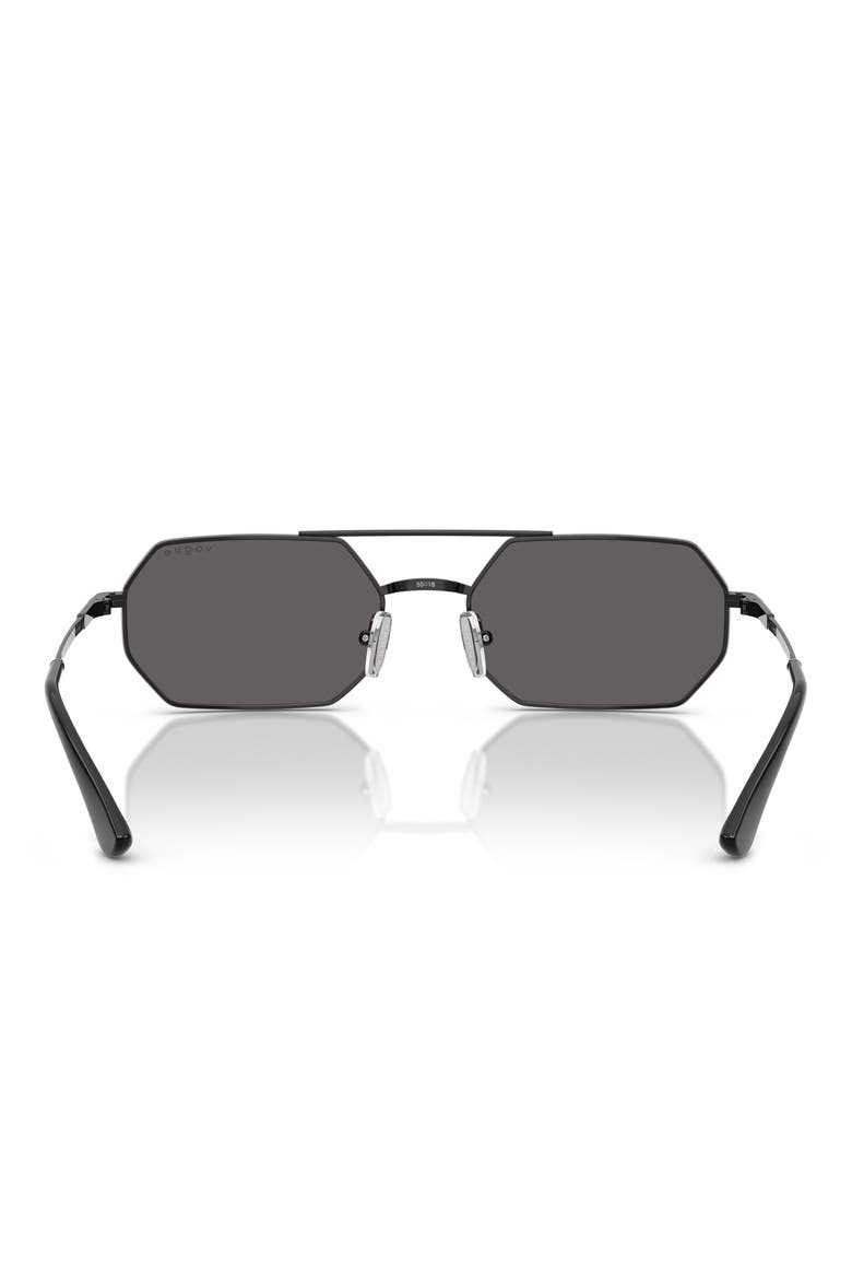 55mm Irregular Sunglasses, Alternate, color, BLACK