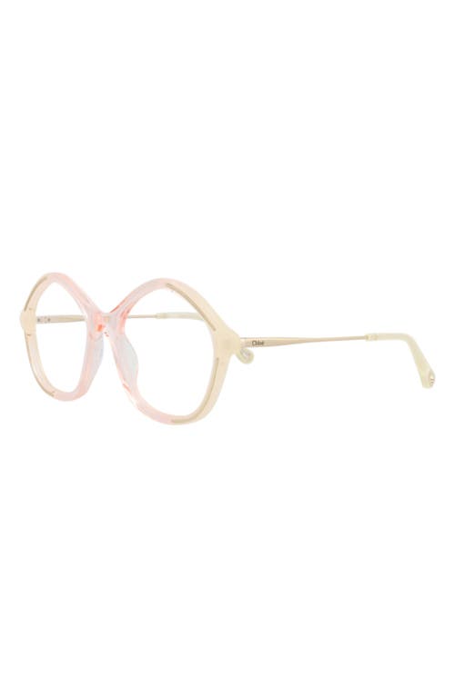 Chloé 52mm Round Optical Glasses In Pink