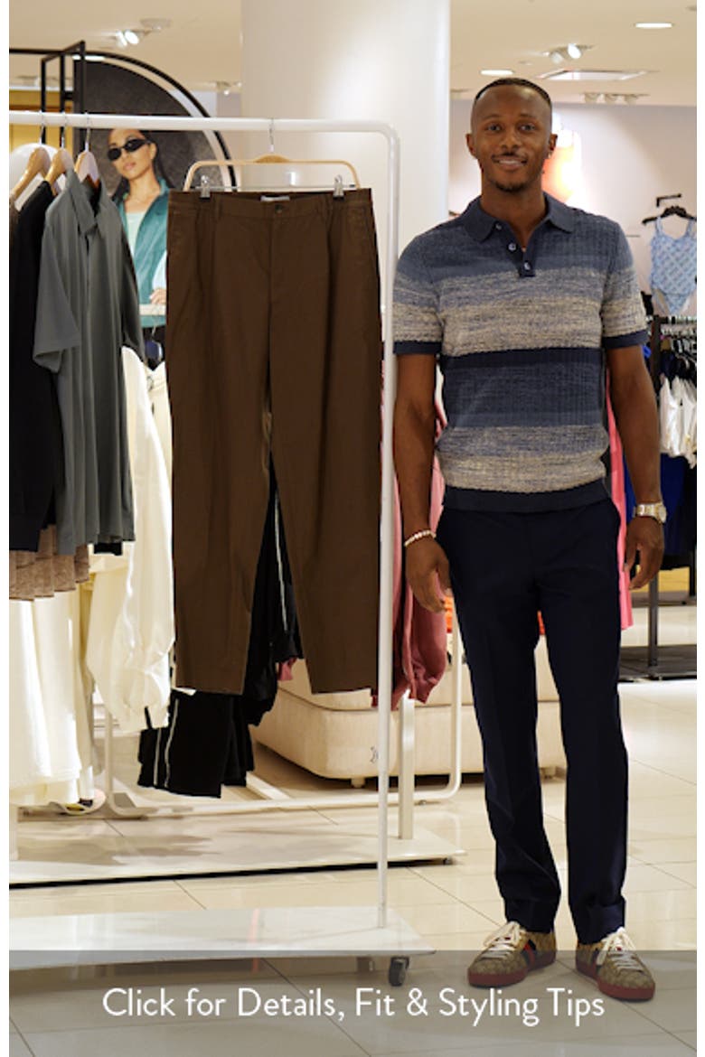 Pleated Cotton Straight Leg Pants video