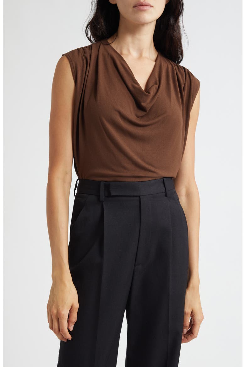 Cowl Neck Sleeveless Top, Main, color, ESPRESSO