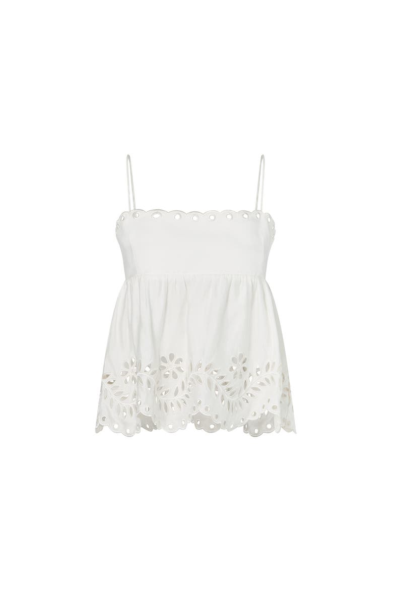Carrie Broderie Anglaise Top, Alternate, color, White