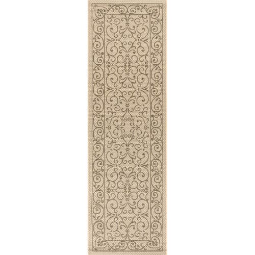 Jonathan Y Charleston Vintage Filigree Textured Weave Indoor/outdoor Area Rug In Beige/brown