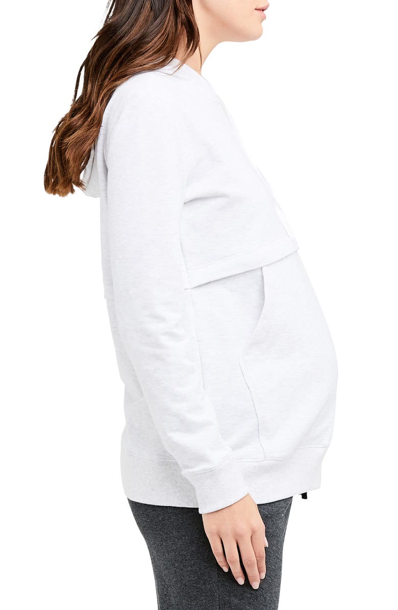 Ripe Maternity Kitty Cotton Blend Maternity/Nursing Hooded Sweatshirt, Alternate, color, 