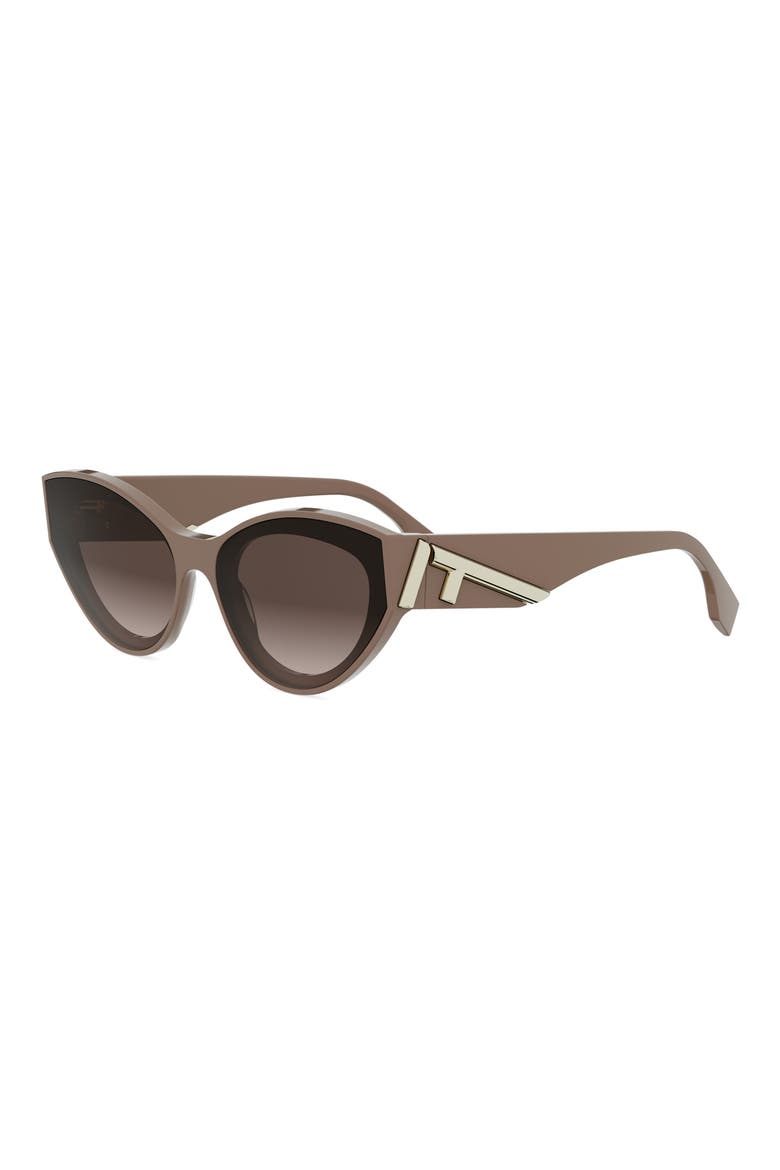 First 62mm Cat Eye Sunglasses, Alternate, color, SHINY LIGHT BROWN / BROWN