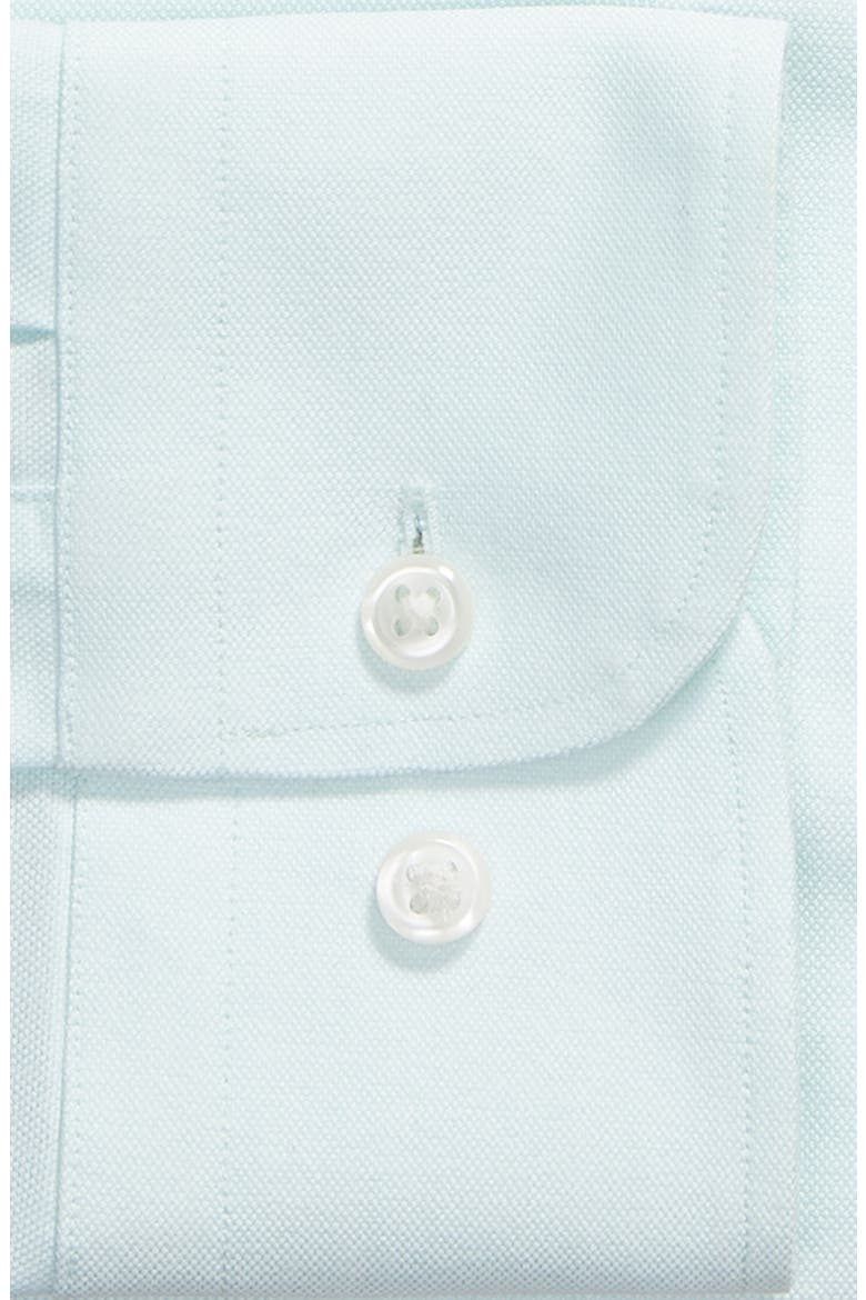 Trim Fit Oxford Dress Shirt, Alternate, color, TEAL FAIR