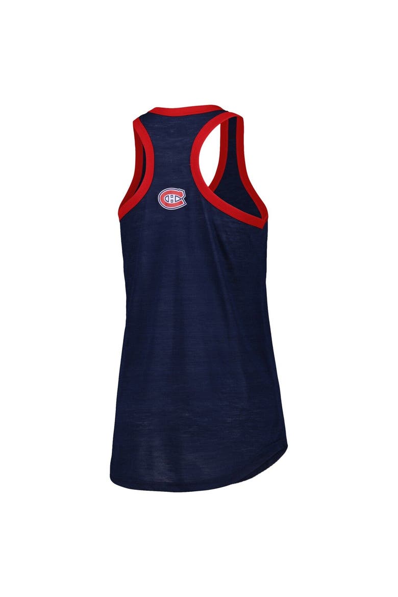 Women's G-III 4Her by Carl Banks Navy Montreal Canadiens First Base Racerback Scoop Neck Tank Top, Alternate, color, Navy