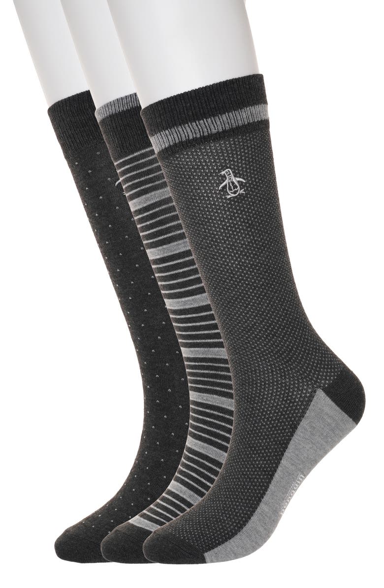 Original Penguin Gates Birdseye Assorted 3-Pack Crew Socks Assorted 3-Pack Crew Socks, Main, color, Navy