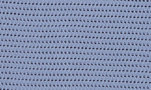 Bobeau Short Sleeve Open Knit Sweater In Blue
