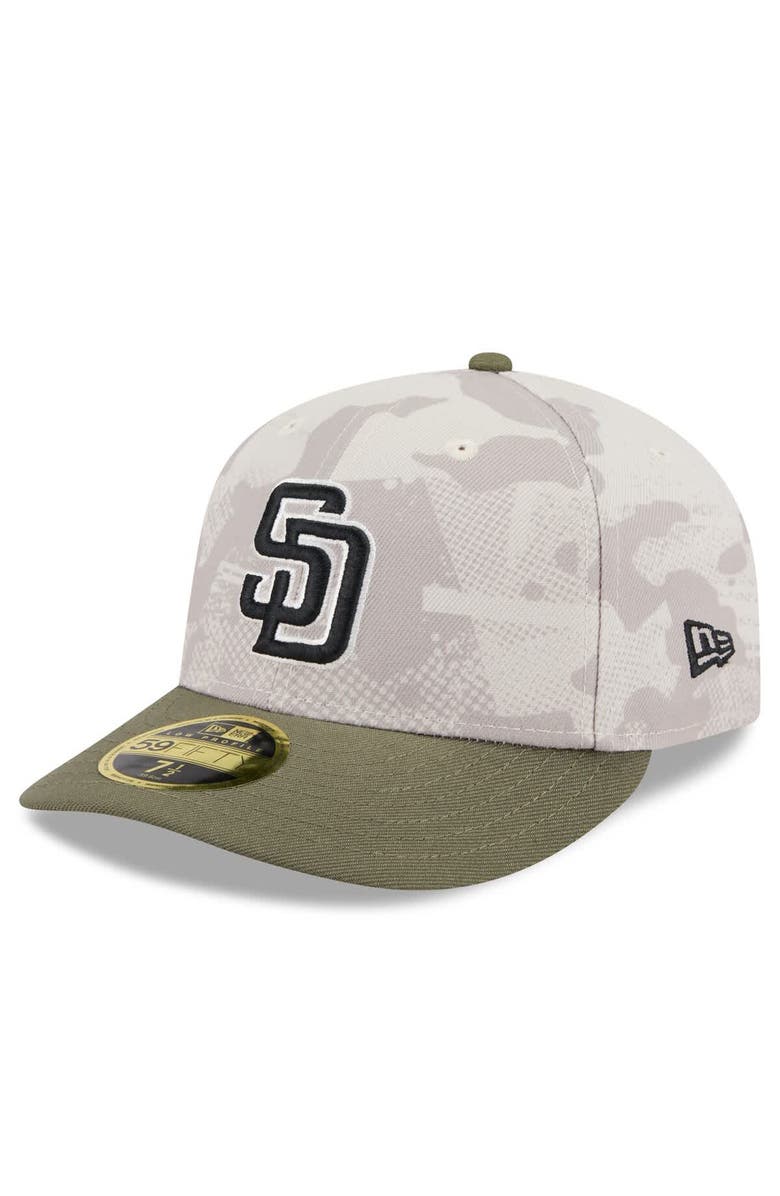 New Era Men's New Era Light Beige/Olive San Diego Padres 2025 Armed Forces Day Low Profile 59FIFTY Fitted Hat, Alternate, color, Light Beige