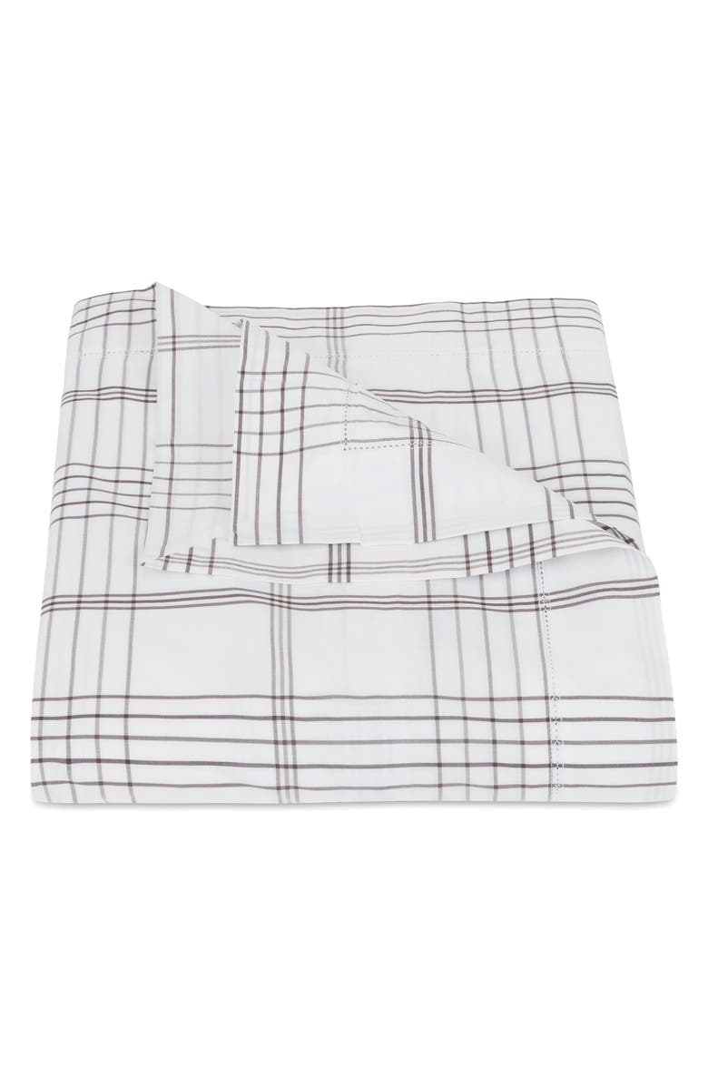 Matouk August Plaid Duvet Cover, Main, color, Sable