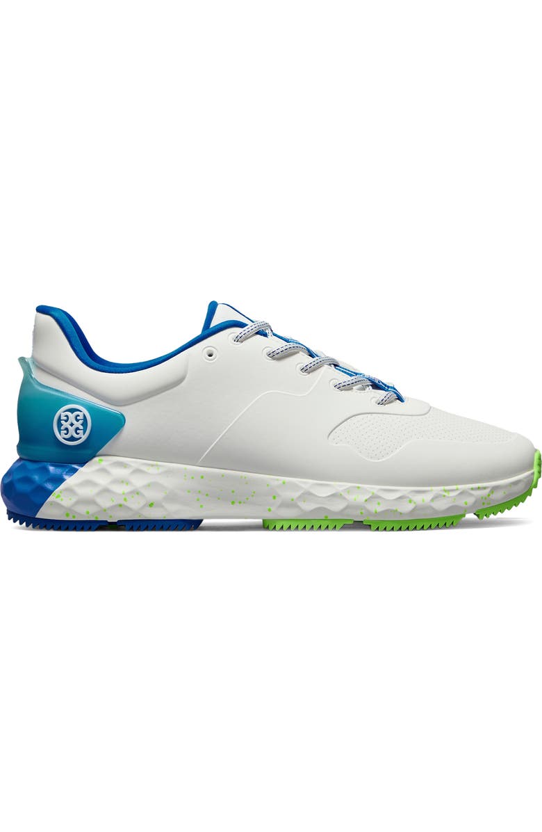G/FORE MG4+ Stippled Waterproof Golf Shoe, Main, color, Snow / Acid Lime