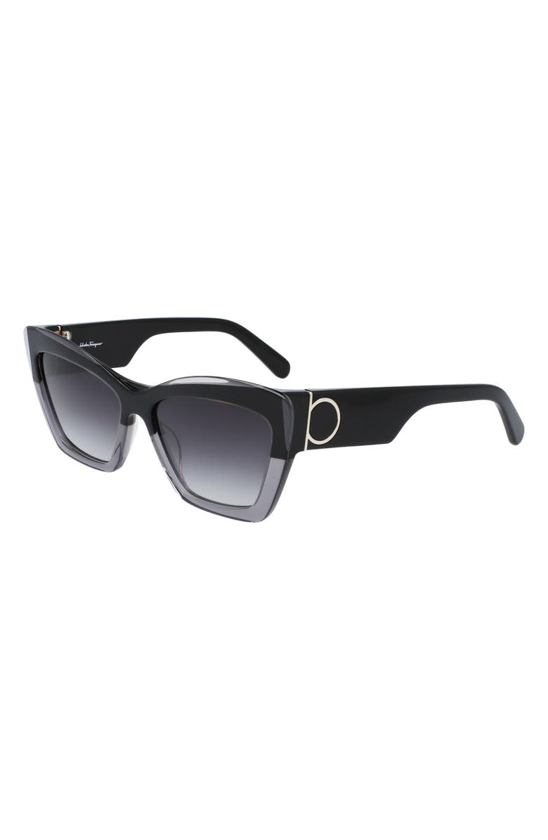 FERRAGAMO Salvatore Ferragamo Gancini 56mm Rectangular Sunglasses, Alternate, color, 