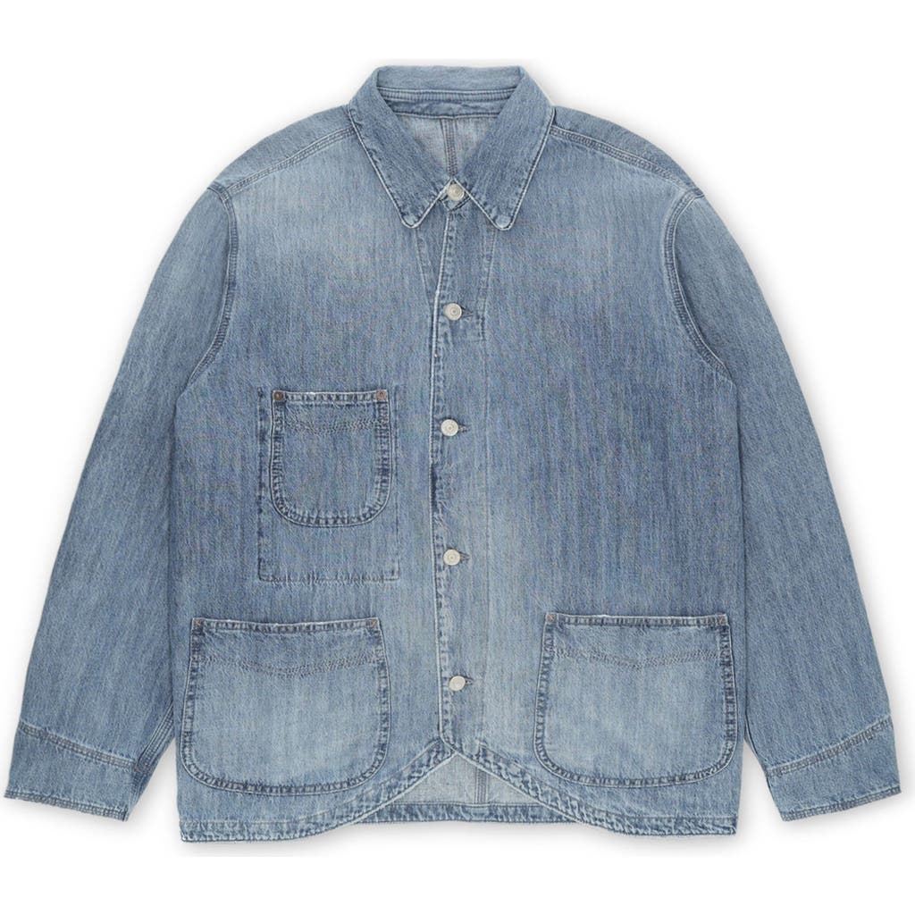 Fortela Trading Bleach Wash Denim Jacket In Blue