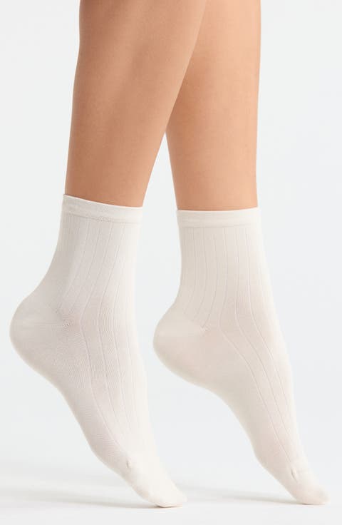 Wide Rib Ankle Socks