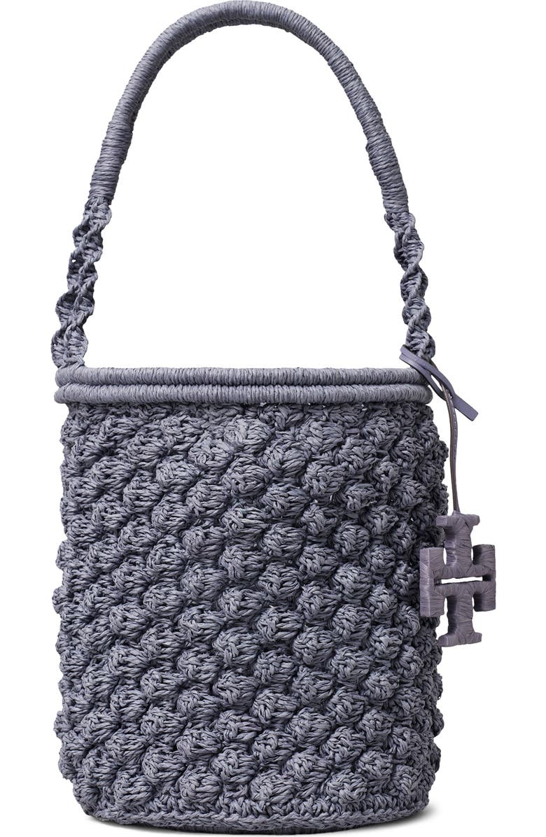 Tory Burch Ella Crochet Handbag, Main, color, Gray