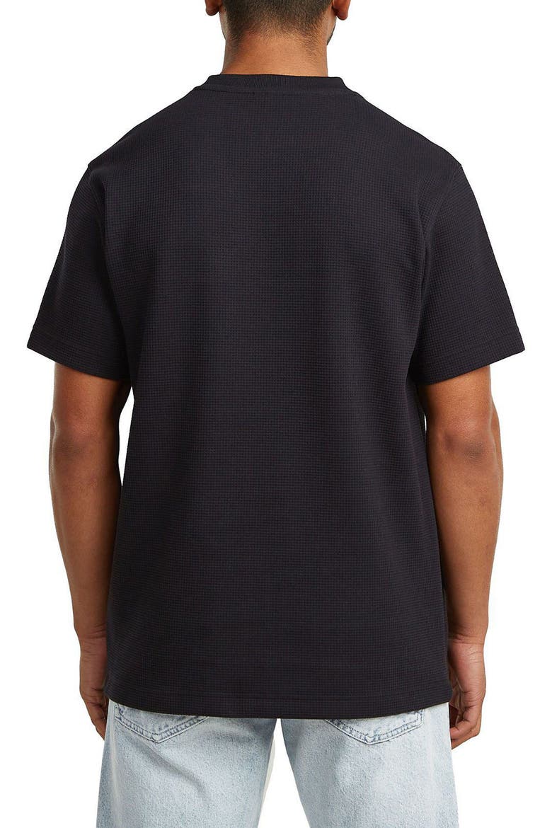 Regular Fit Waffle Stitch T-Shirt, Alternate, color, DARK BLACK