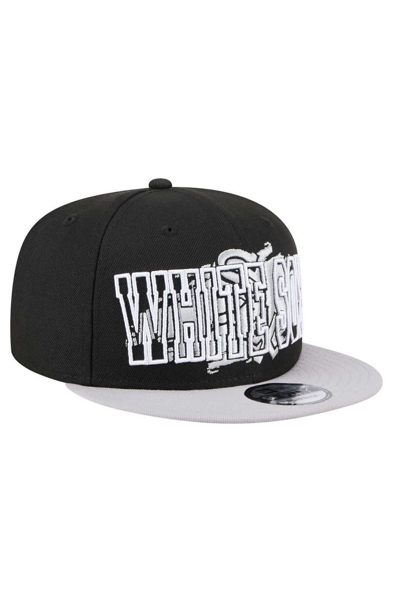 New Era Men's New Era Black Chicago White Sox Splatter 9FIFTY Snapback Hat, Alternate, color, Black