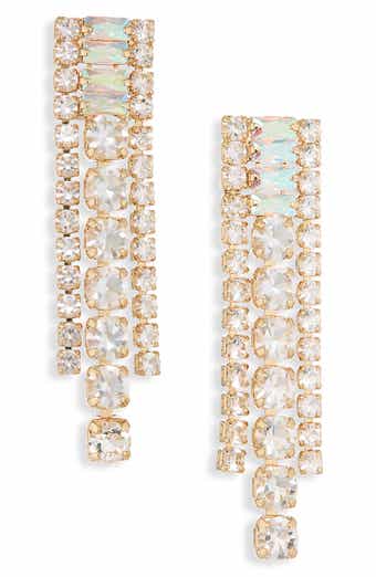 Rhinestone Fringe Linear Earrings